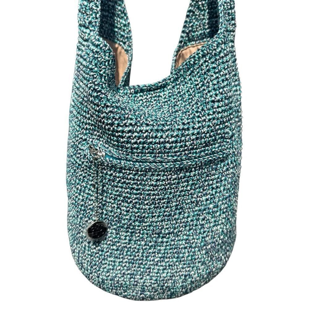 The Sak Teal Woven Hobo Shoulder Bag